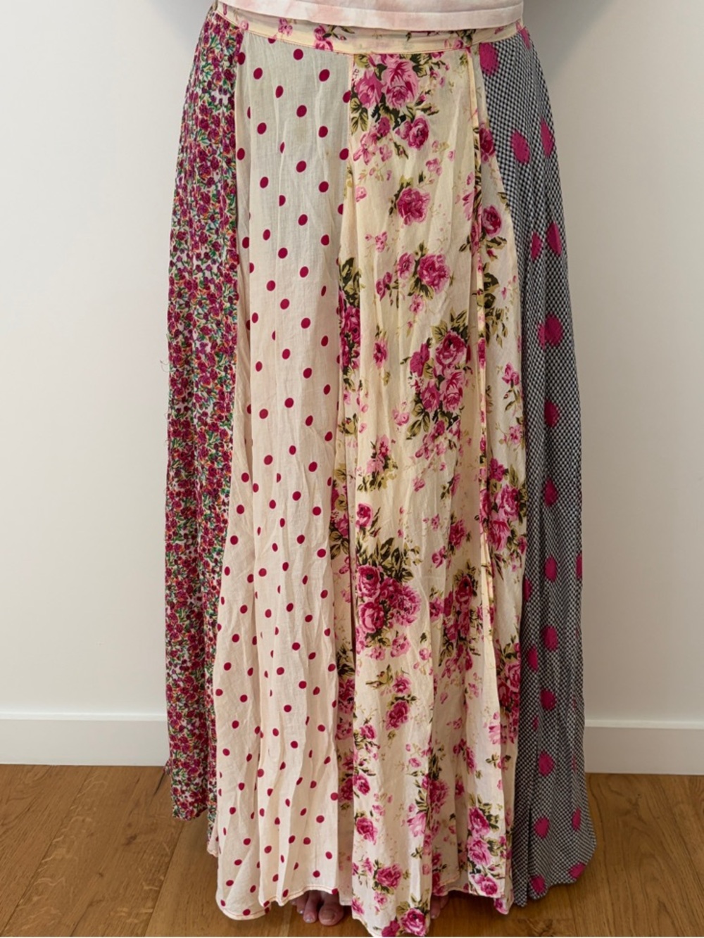 Bohemian Patchwork Maxi Wraparound Skirt purchased on the Amalfi Coast